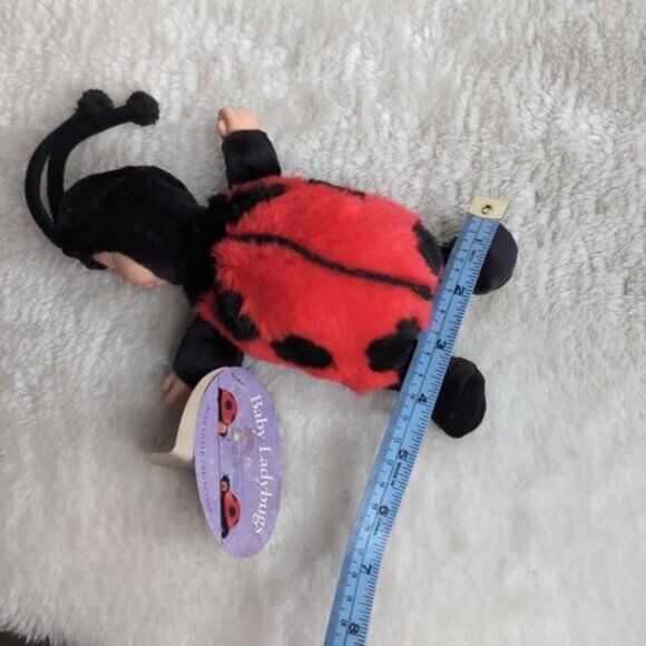 NWT 1997 Anne Geddes 9" mini Sleeping Baby Ladybug Plush Bean Doll - Picture 6 of 7